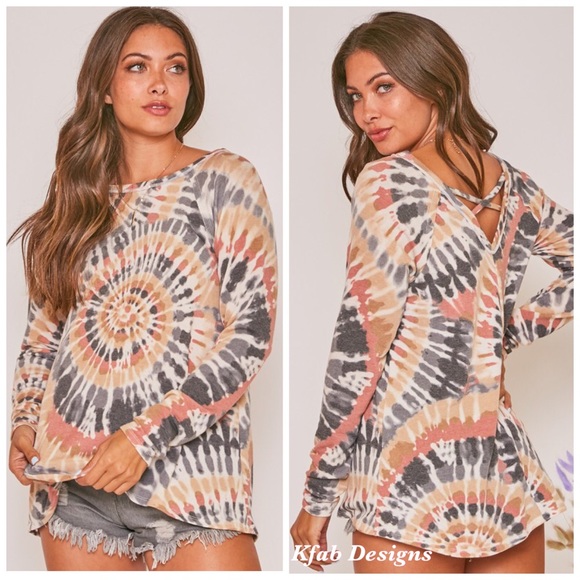 ❤️LAST! Back Detail Tie Dye Spiral Soft Knit Top! - Picture 12 of 12